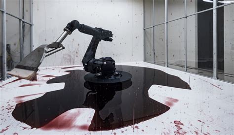 robot leaking hydraulic fluid art dies|Cant Help Myself by Sun Yuan & Peng Yu